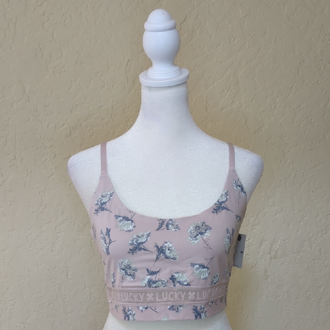 Lucky Brand Pink Floral Wireless Bralette Size Xl